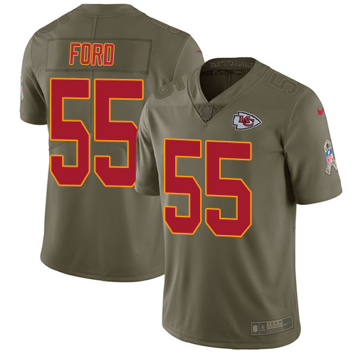 Nike Chiefs #55 Dee Ford Olive Men's Stitched NFL Limited Salute to Service Jersey